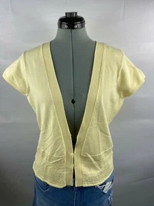 WORTHINGTON LIGHT YELLOW SHORT SLEEVE KNIT CARDIGAN NEW WITH TAGS - Picture 1 of 4