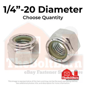 1/4"-20 316 Stainless Steel Nylon Insert Lock Nuts (Pick Quantity) - Picture 1 of 7