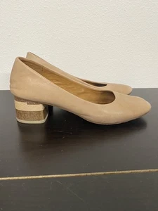 Zapatos de salón Coclico para mujer de cuero con punta de almendra nude 37 US7 beige bloque - Imagen 1 de 11