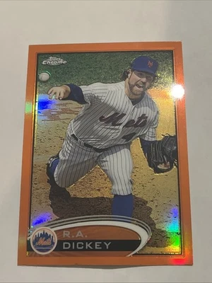 Topps 2012 cromo naranja refractor R.A. Dickey #215 New York Mets Foto 1 de 2