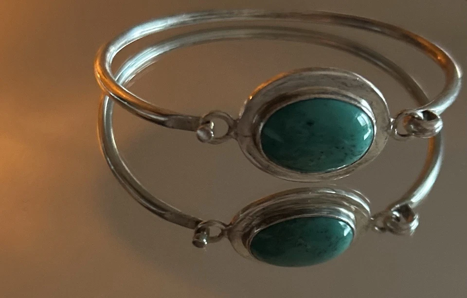 Armschmuck Türkis CII MEXICO 925 Silber Vintage Armreif Armspange - Bild 1 von 4