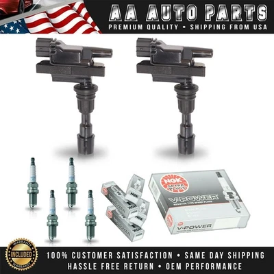 2 bobinas de encendido y 4 bujías NGK para Mazda Miata 2001-2005 1,8 L l l4 UF408 Foto 1 de 4