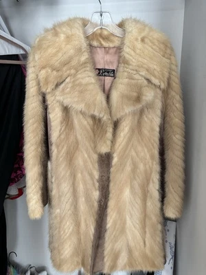 Abrigo de piel Minx real vintage talla S con bolsillos excelente estado Foto 1 de 4