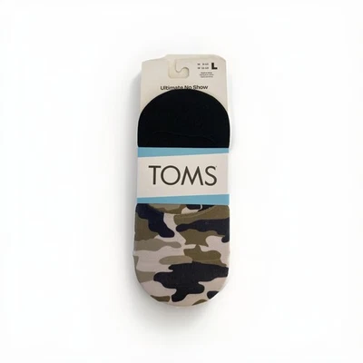 TOMS Ultimate No Show Socks Slip-Ons Women’s Size Large Camo Olive Black - Image 1 of 4