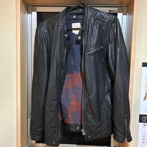 Diesel Men S Black Leather Jacket Back Strap Luxury Classic Stylish Italian Used - Picture 1 of 6