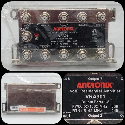 VRA901/ACP Antronix 8+1 Port F81 Coax RF Unity Gain Amplifier [UNIT ONLY]  - Image 1 of 4