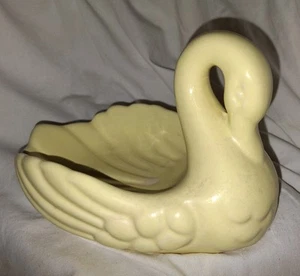Vintage Andre Richard Japan Cream Ceramic Swan Soap/Trinket Dish - YELLOW ! - Bild 1 von 11