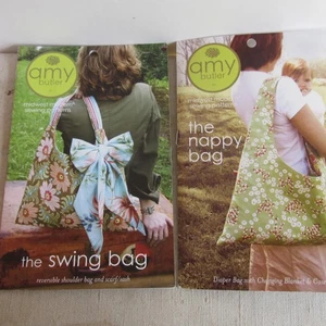 Sewing Pattern AMY BUTLER Shoulder Bag/Lot of 2 Patterns nappy bag Swing Bag - Picture 1 of 5