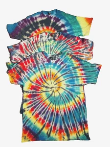 3 Lot Handmade Tie Dye Shirt Unisex Men Women Sz XL Hippie Tee Boho Gildan - Picture 1 of 2