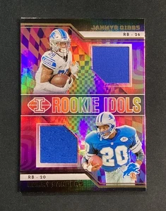 2023 Panini Illusions Barry Sanders/Jahmyr Gibbs Rookie Idols Dual Patch #RM-JS - Picture 1 of 2