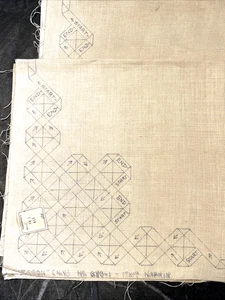 Vintage Paragon 680-1 gestempelt 100 % Leinen Servietten 17 Zoll für Bandarbeit Stck 8 - Bild 1 von 12