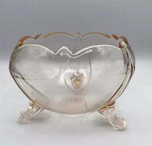 Petal Pink Rose Bowl by Lancaster Three Footed 1930’s Depression Glass Dish - Picture 1 of 11