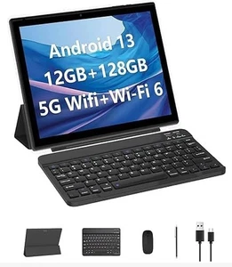 10 Inch Android 13 Wi-Fi Tablet, Keyboard & Stylus 12GB RAM 128GB ROM 3-Colors - Picture 1 of 19