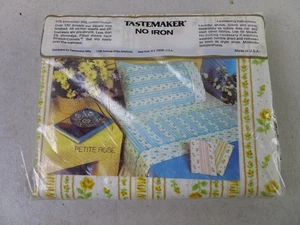 Vintage NOS Tastemaker Petite Rose Floral Sheet Twin Flat Sheet Neu - Bild 1 von 7