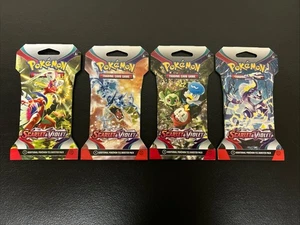 Pokémon TCG: Scarlet & Violet Base Sleeved Booster Pack Set X4 New Factory Seal - Picture 1 of 2