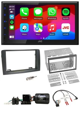 JVC Bluetooth 2DIN Lenkrad DAB USB Autoradio für Fiat Idea 2006-2012 grau - Bild 1 von 4