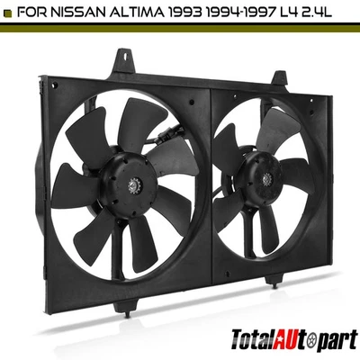 1x Conjunto de Ventilador de Refrigeração de Radiador Duplo para Nissan Altima 1993 1994 1995-1997 2.4L - Imagem 1 de 4