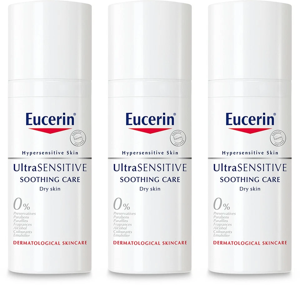 Eucerin UltraSensitive Soothing Care for Dry Skin 50ml X 3 - Image 1 of 1