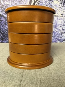 Vintage 5-Tier Swivel Tower  Wooden Jewelry Box Calgon Flex Zorb Lined Organizer - Picture 1 of 10