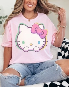 Hello Kitty Pink Sanrio Friends Short Sleeved T-Shirt Womens - Picture 1 of 1