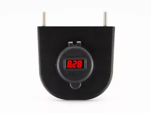 Gebürstetes schwarzes Aluminium unter Armaturenbrett mit QC3.0 Dual USB Auto Schnell Ladegerät Voltmeter - Bild 1 von 4