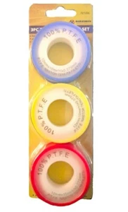 3 STÜCK GEWINDEDICHTBAND PTFE ROHRDICHTUNG WASSER, FLÜSSIGKEIT, LECK, KLEMPNER GEWINDEVERBINDUNG. - Bild 1 von 1