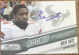 2010 Prestige Draft Picks Rights Autographs Ben Tate #209 #’d 385/399 - Picture 1 of 3