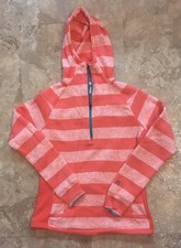 Avalanche Women’s Hooded Sweater Fleece Sweatshirt Pink Stripe L