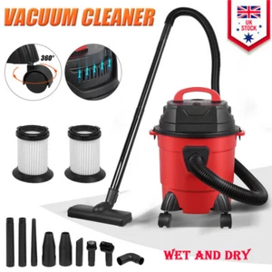 Heavy Duty Wet & Dry Vacuum Cleaner Blowing 15L Wheeled Hose Tools Cleaning UK - Picture 1 of 13
