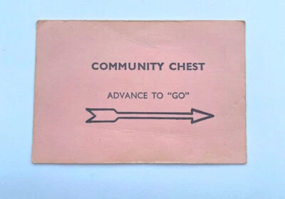 Replacement Vintage Monopoly Squared Corner Plain Back Community Chest Cards - Image 1 of 4