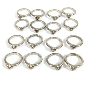 Heart Shaped Silver Toned Fashion Rings - Lot Of 16 rings - Bild 1 von 6