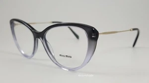 Miu Miu Eyeglasses NEW VMU 02S Color 05T-101 Grey Fade Gold Size 53 Cat Eye - Picture 1 of 6