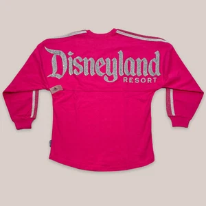 Disneyland Resort Hot Pink Silver Glitter Spirit Jersey Disney Parks Adult Sz S - Picture 1 of 10