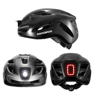 ROCKBROS Fahrradhelm Radhelm mit Sicherheitswarn Licht Schutzhelm 57-61cm CE - Bild 1 von 11