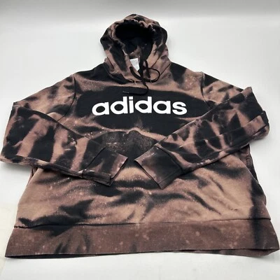 ADIDAS Womens Black  Hoodie Pullover CUSTOM TIE DYE CAMO  Size 2X  VERY CLEAN - Image 1 of 4