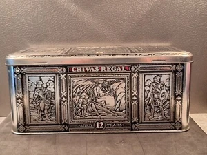 VTG Chivas Regal Scotch Whiskey Tin Hinged Lid Metal Storage Display Keepsake  - Picture 1 of 9