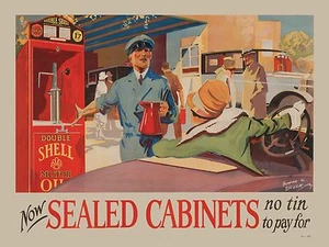 Shell Sealed Cabinets small steel sign 200mm x 150mm - Picture 1 of 1