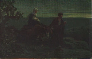 RELIGIOUS POSTCARD 1920 NEW TESTAMENT FLIGHT INTO EGYPT POSTKARTE POSTAL CCR100 - Picture 1 of 1