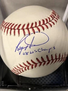 Ryan Howard Autographed ROMLB w/ 2008 WS CHAMPS (JSA) - Picture 1 of 1