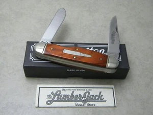 Remington USA 1997 Bullet R4468 Wood The Lumber Jack Muskrat Knife in Box - Picture 1 of 2