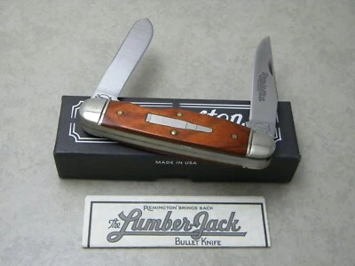 Faca Remington EUA 1997 Bullet R4468 Wood The Lumber Jack Muskrat na caixa - Imagem 1 de 2