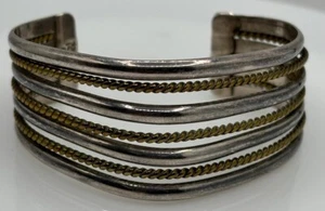 **ATEMBERAUBEND* STERLINGSILBER/GOLD AKZENT MANSCHETTENARMBAND - TAXCO -MEXIKO 925-41,8g - Bild 1 von 14