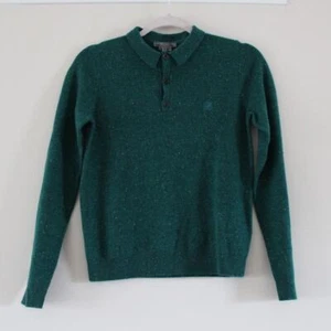 NWT Bonpoint Cashmere Long Sleeve Polo Knit Shirt Sweater Green 12 - Picture 1 of 7