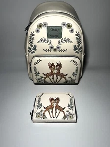 Loungefly Disney Bambi in Love Kissing Faline Mini Backpack & Matching Wallet - Picture 1 of 12