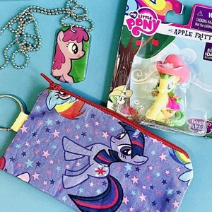 My Little Pony Lot Friendship Is Magic Mini Figure Apple Fritter, Necklace & Bag - Picture 1 of 12