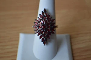 5.60ct Anthill Garnet Elongated Ring Rhodium over Fine Silver Size 8 - Picture 1 of 10