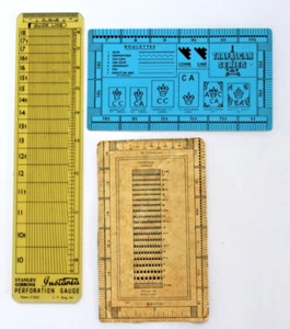 3 Vintage Stamp Perforation Gauges - Picture 1 of 2