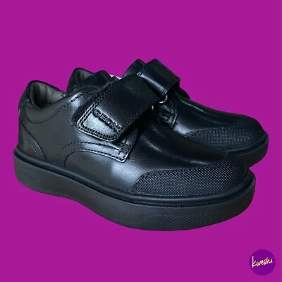 GEOX Niños J Riddock Zapatos de Cuero, Aro y Lazo, Negro, Reino Unido 8.5/UE 26/US 9 Foto 1 de 4