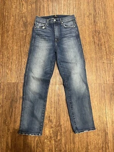 7 For All Mankind Womens 27 Blue High Waist Cropped Straight Jean NWOT - Picture 1 of 6