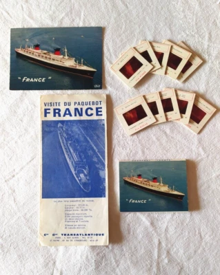 PETIT LOT SOUVENIRS DU PAQUEBOT "FRANCE " - Photo 1/4